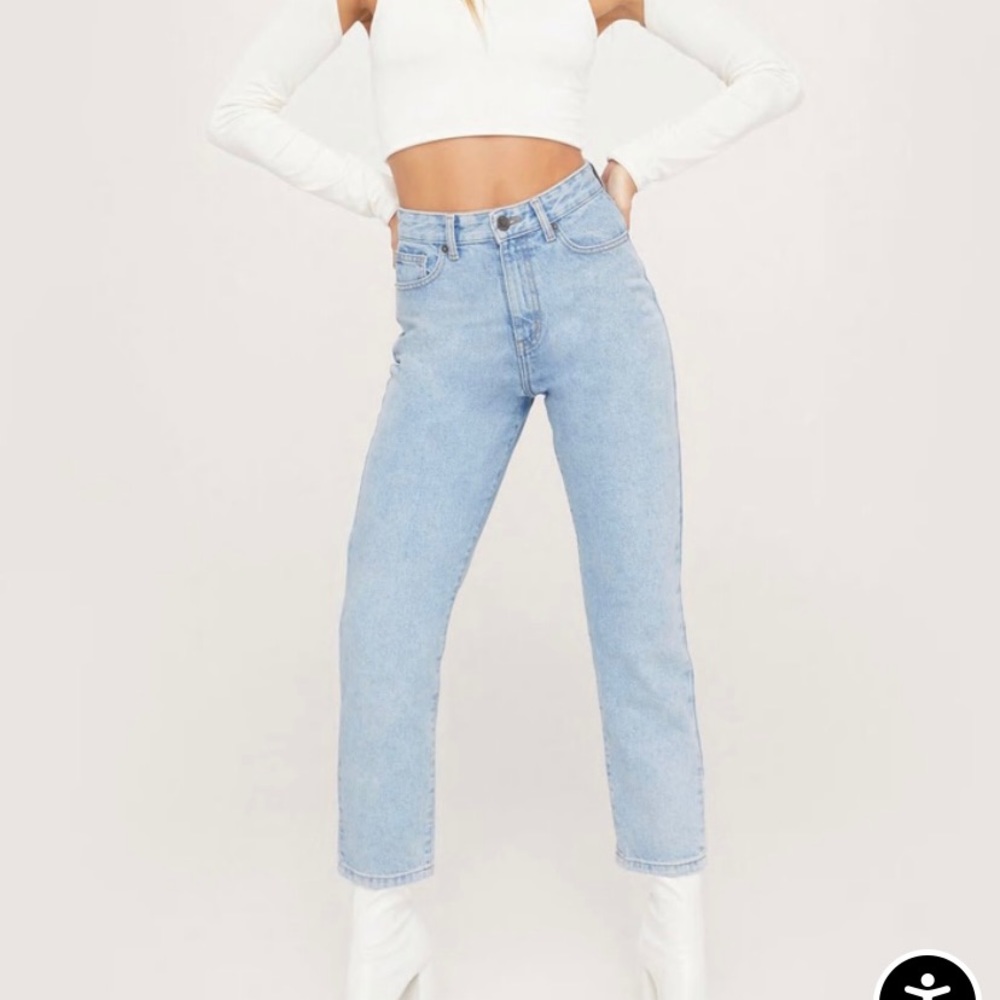 Nasty gal light wash high rise mom jeans